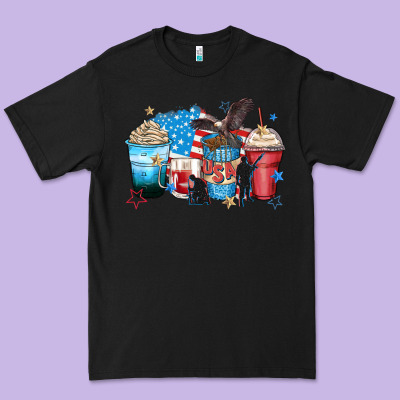 Usa Coffee Cups Premium Tee Designed By Zillion Design Studio