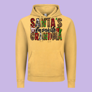 Santa's Favorite Grandma Vintage Hoodie Designed By Jasminsmagicworld