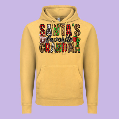 Santa's Favorite Grandma Vintage Hoodie Designed By Jasminsmagicworld