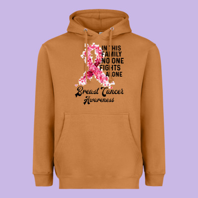 In This Family Fights Alone Breast Cancer Awareness Heavyweight Hoodie Designed By Bettercallsaul