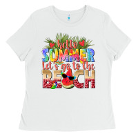 Hello Summer Lets Go To The Beach Ladies Tee | Teevron