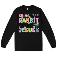 Black silly rabbit easter is for jesus Long Sleeve Tee - MaliasSmallBusiness