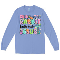 Colony Blue silly rabbit easter is for jesus Long Sleeve Tee - MaliasSmallBusiness