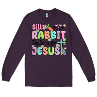 Plum silly rabbit easter is for jesus Long Sleeve Tee - MaliasSmallBusiness
