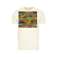 Vintage Arctic sunflower serape wood and cowhide Vintage Tee - Artiststas