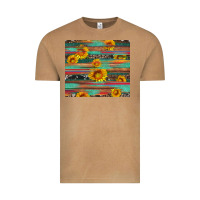 Vintage Camel sunflower serape wood and cowhide Vintage Tee - Artiststas