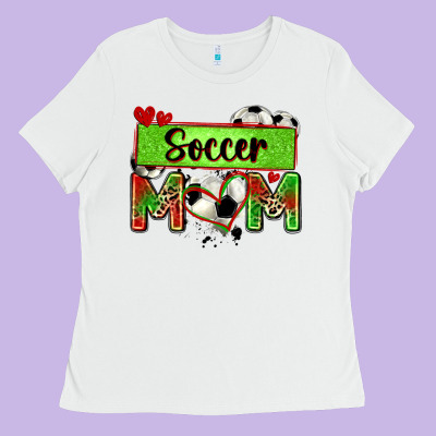 Soccer Mom With Leopard Ladies Tee Designed By Zillion Design Studio