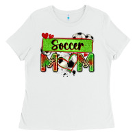 White soccer mom with leopard Ladies Tee - Zillion Design Studio