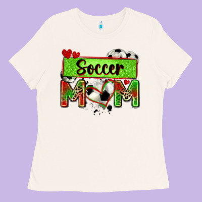 Soccer Mom With Leopard Ladies Tee Designed By Zillion Design Studio