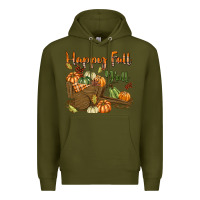 Army Green Happy Fall Y'all Premium Hoodie - texasbilliewilder