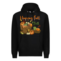 Black Happy Fall Y'all Premium Hoodie - texasbilliewilder
