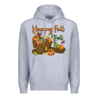 Heather Grey Happy Fall Y'all Premium Hoodie - texasbilliewilder