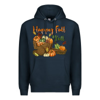Navy Happy Fall Y'all Premium Hoodie - texasbilliewilder