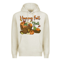 Oatmeal Heather Happy Fall Y'all Premium Hoodie - texasbilliewilder
