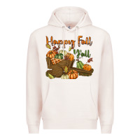 Pale Pink Happy Fall Y'all Premium Hoodie - texasbilliewilder