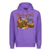 Purple Happy Fall Y'all Premium Hoodie - texasbilliewilder