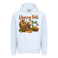 White Happy Fall Y'all Premium Hoodie - texasbilliewilder