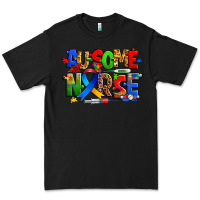 Black ausome autism nurse Premium Tee - Zillion Design Studio