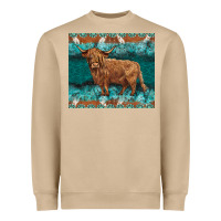 Mushroom turquoises gemstones cowhide highland cow Heavyweight Sweatshirt - BarkalooDesign