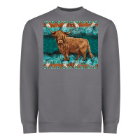Storm turquoises gemstones cowhide highland cow Heavyweight Sweatshirt - BarkalooDesign