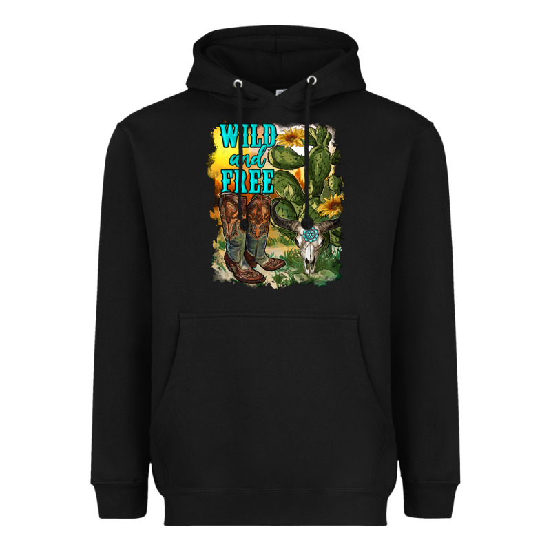 Wild And Free Cowgirl Boots Heavyweight Hoodie by RanaPortraitStore | Teevron