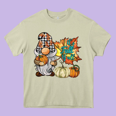 It's Fall Y'all Gnome Heavy Core Tee Designed By Barkaloodesign