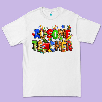 Ausome Autism Teacher Premium Tee Designed By Zillion Design Studio
