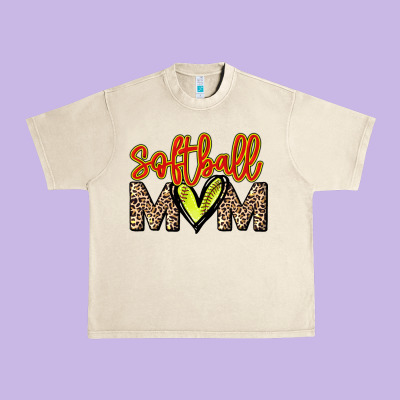 Softball Mom Urban Heavy Tee Designed By Nancycooperartshop
