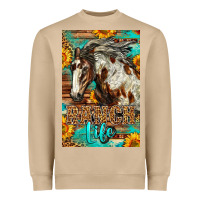Mushroom Western Ranch Life Mustang Horse Heavyweight Sweatshirt - LillyAllenDesigns