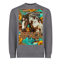 Storm Western Ranch Life Mustang Horse Heavyweight Sweatshirt - LillyAllenDesigns