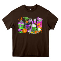 Chocolate Brown Halloween Nurse Coffee Cups Heavy Core Tee - texasbilliewilder