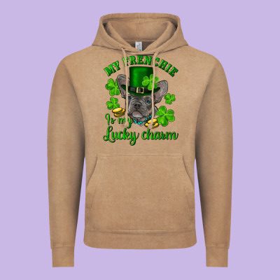 St.patricks Day My French Bulldog Is My Lucky Char Vintage Hoodie Designed By Ranaportraitstore