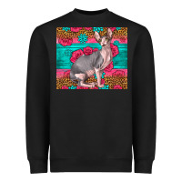 Black Pink Glitter And Roses Sphynx Cat Heavyweight Sweatshirt - LillyAllenDesigns