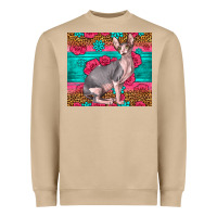 Mushroom Pink Glitter And Roses Sphynx Cat Heavyweight Sweatshirt - LillyAllenDesigns