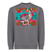 Storm Pink Glitter And Roses Sphynx Cat Heavyweight Sweatshirt - LillyAllenDesigns
