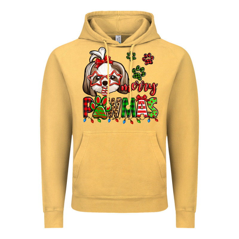 Merry Pawmas Christmas Shih Tzu Vintage Hoodie by Jasminsmagicworld | Teevron