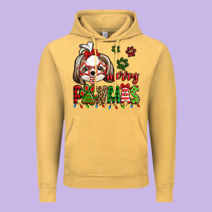 Merry Pawmas Christmas Shih Tzu Vintage Hoodie Designed By Jasminsmagicworld