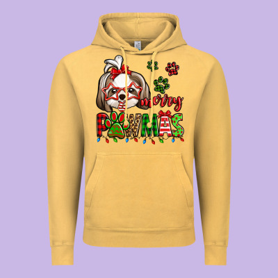 Merry Pawmas Christmas Shih Tzu Vintage Hoodie Designed By Jasminsmagicworld