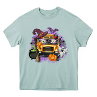 Arona Halloween School Bus Heavy Core Tee - texasbilliewilder