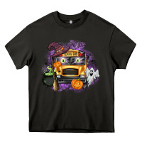 Asphalt Halloween School Bus Heavy Core Tee - texasbilliewilder