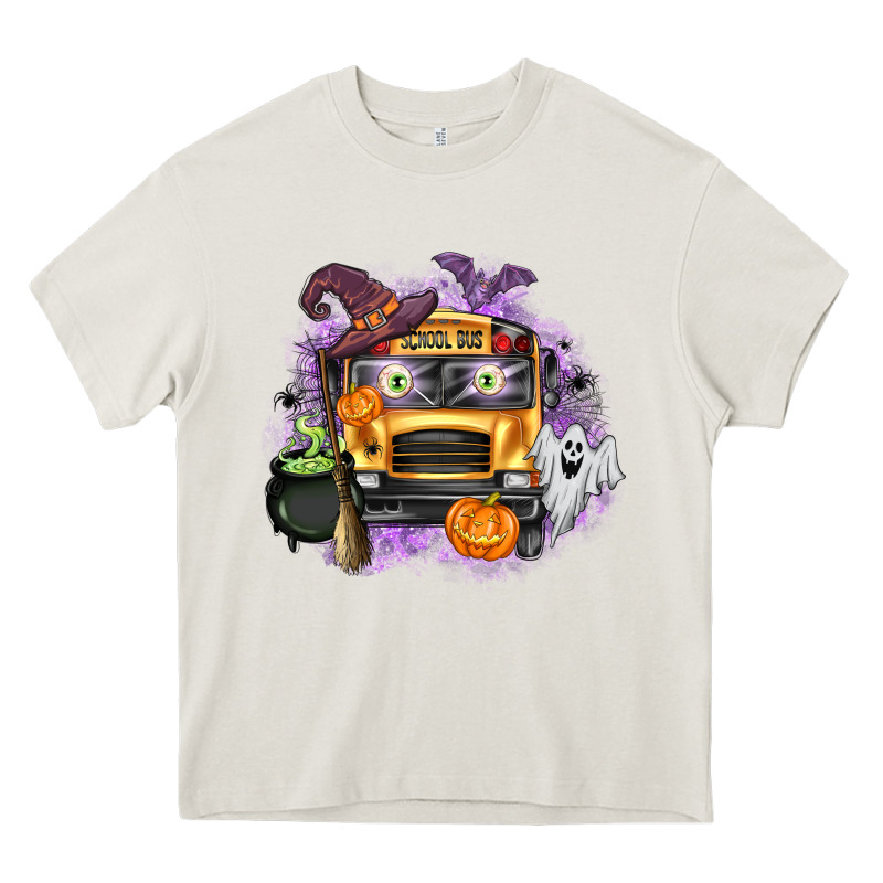 Halloween School Bus Heavy Core Tee by texasbilliewilder | Teevron