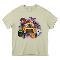 Mossy Halloween School Bus Heavy Core Tee - texasbilliewilder