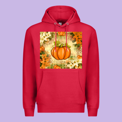 Fall Pumpkins With Flowers Premium Hoodie Designed By Texasbilliewilder