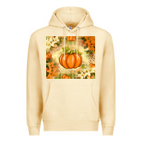Pina Colada Fall Pumpkins with Flowers Premium Hoodie - texasbilliewilder