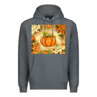 Rock Fall Pumpkins with Flowers Premium Hoodie - texasbilliewilder
