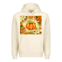 Sandshell Fall Pumpkins with Flowers Premium Hoodie - texasbilliewilder