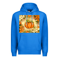 True Royal Fall Pumpkins with Flowers Premium Hoodie - texasbilliewilder
