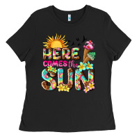 Black here comes the sun Ladies Tee - texasbilliewilder