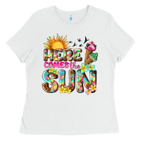 White here comes the sun Ladies Tee - texasbilliewilder