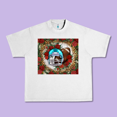 American Football Helmet And Leopard Urban Heavy Tee Designed By Nancycooperartshop